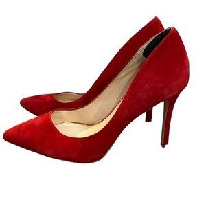 Jessica Simpson Red Suede Point Toe Heels stiletto Sz 8.5